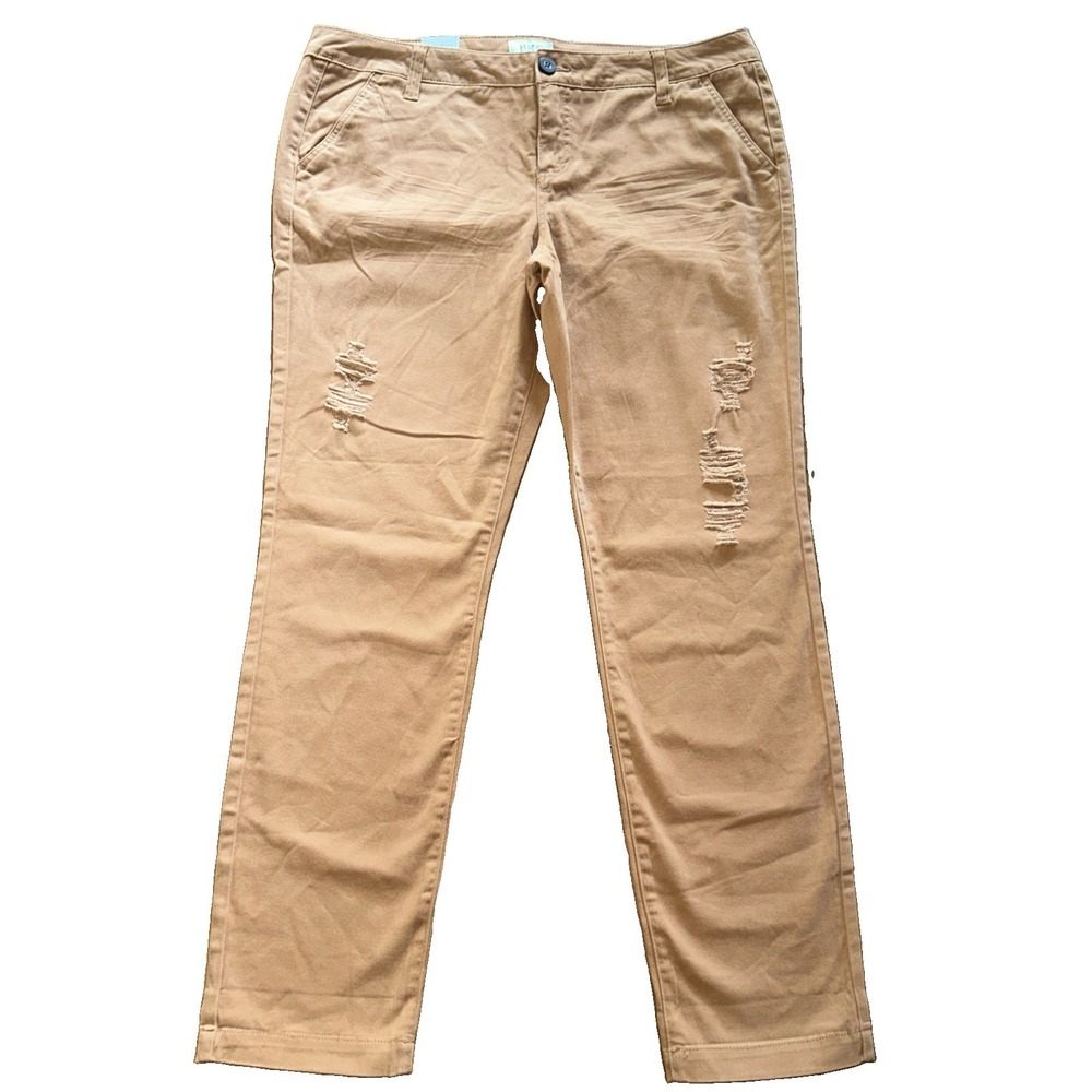 NWT BKE Mollie Ankle Skinny Women's Size 32 Tan Distressed Chino Pants